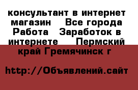 консультант в интернет магазин  - Все города Работа » Заработок в интернете   . Пермский край,Гремячинск г.